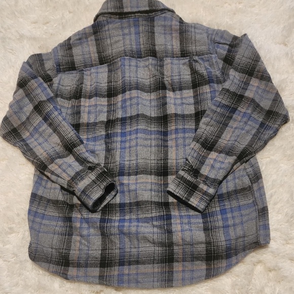 Falls Creek Men’s Size Large Heavy Black/Gray Button Down Flannel Shirt EUC - Picture 5 of 5
